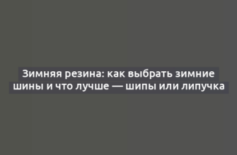 Зимняя резина: как выбрать зимние шины и что лучше — шипы или липучка