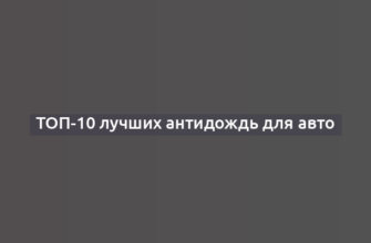 ТОП-10 лучших антидождь для авто